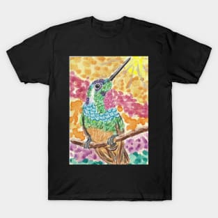 Cute Hummingbird  art painting T-Shirt